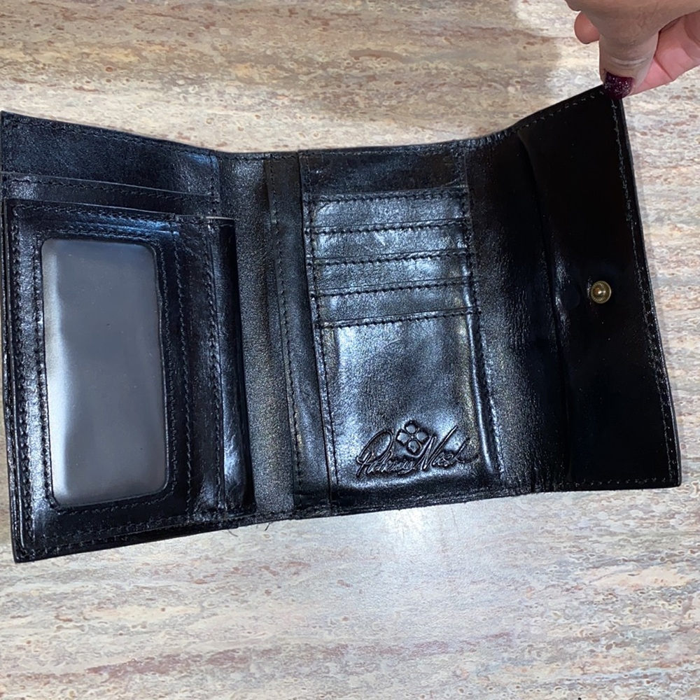 Patricia Nash Black and Brown Leather Wallet - Picture 3 of 12